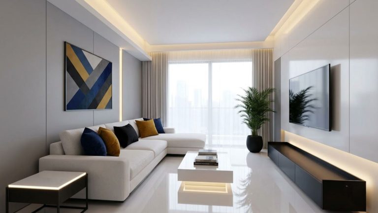 Thiết kế nội thất phòng khách 15m2 phong cách hiện đại